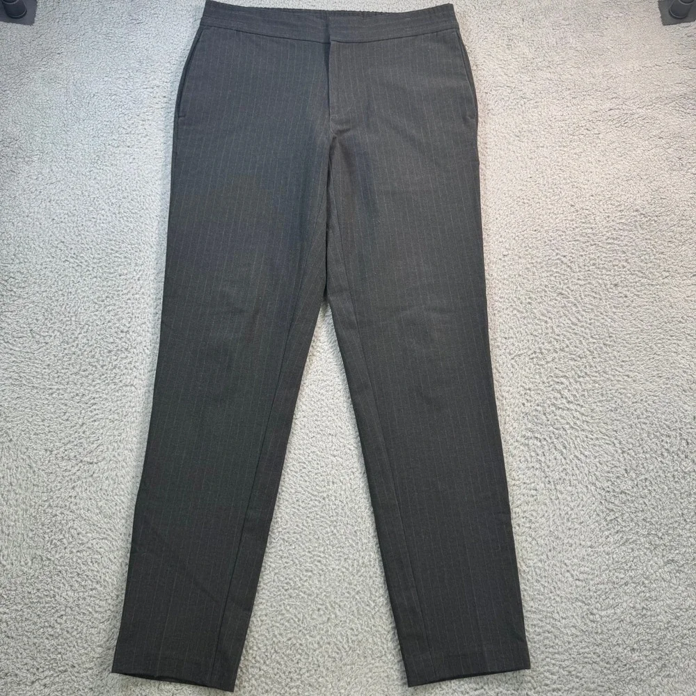Banana Republic Mason Athletic Tapered Pant 32x32 Gray Pinstripe Dress Slacks